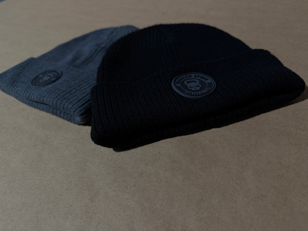 Beanies - winter beanie with Warrior Spirit Athletics PVC patch logo